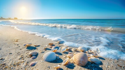 Obraz premium seaside beach with shells image