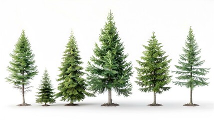 Obraz premium fir trees five different
