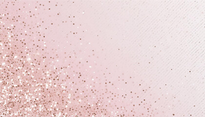 Golden pink sparkles on pink background. Light pink minimalistic festive glamorous background with...