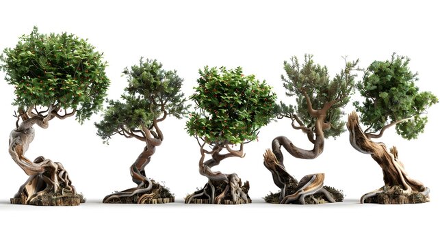 juniper trees five different pic