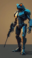 “Sentinel of the Future: Bipedal Combat Android”