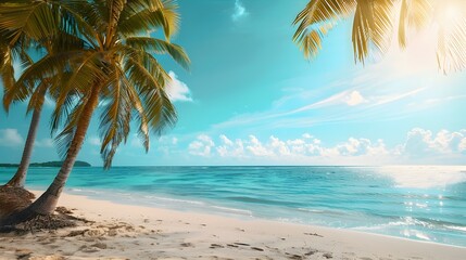 tropical beach palm trees img