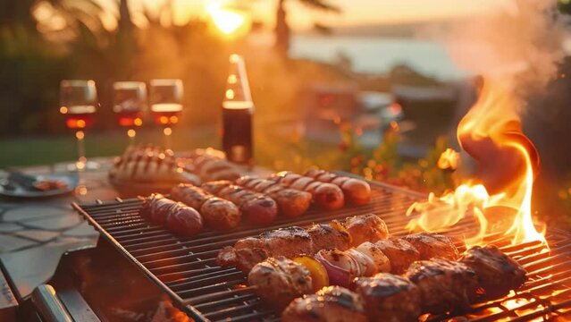 Outdoor barbecue with friends and family.