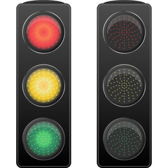 Set of traffic lights signalling devices