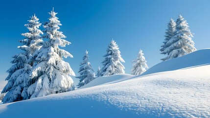 snow-covered fir trees