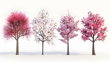 Fototapeta premium blooming cherry trees five img