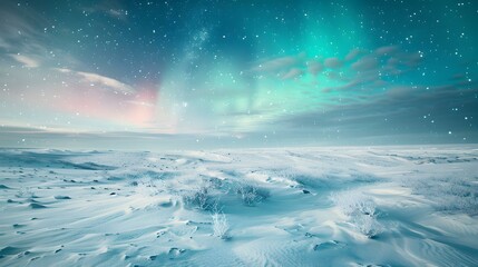 Naklejka premium tundra vast snowy expanses image