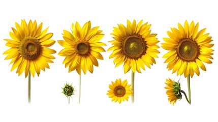 Fototapeta premium sunflowers five different