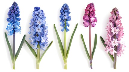 Naklejka premium hyacinths five different pic