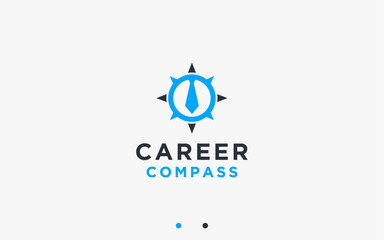 job compass logo design vector silhouette illustration
