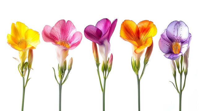 freesias five different