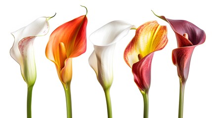 calla lilies five different image