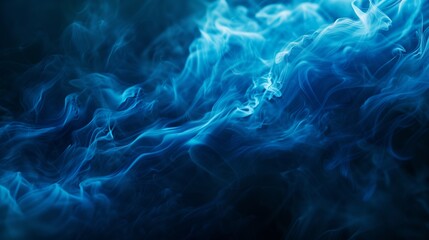 Fototapeta premium Abstract blue background with smoke waves.