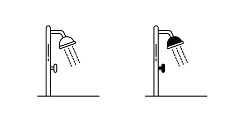 shower icon with white background vector stock illustration