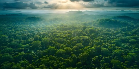 Fototapeta premium The Threat of Global Deforestation to Earth's Temperature Regulation and Biodiversity. Concept Deforestation Impact, Climate Change, Biodiversity Loss, Environmental Degradation, Global Crisis