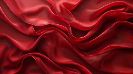 Obraz premium Red silk fabric with numerous folds