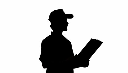 Shadow of a transport worker