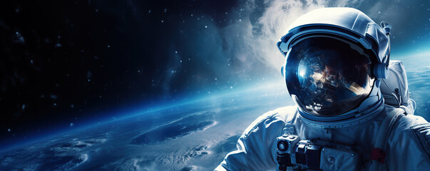 Astronaut Floating in Space With Earth in the Background