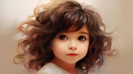Fototapeta premium Captivating highresolution portrait of an adorable girl with a sweet smile and innocent charm.