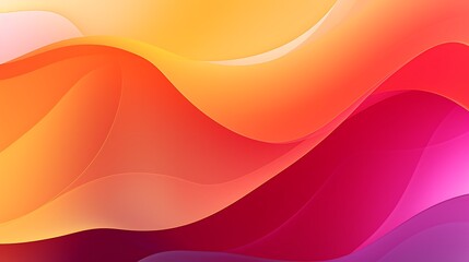 Fototapeta premium Vibrant Abstract Art Smooth Lines in Pink, Orange, and Yellow Hues