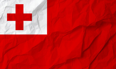 white crumpled paper texture background generative ai Tonga flag  