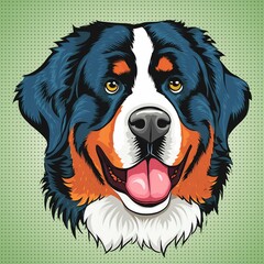Fototapeta premium Bernese Mountain Dog in pop art style