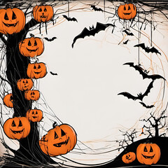 halloween background with pumpkin
