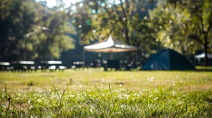 Sunny Camping Field Awaits A Summer Leisure Getaway