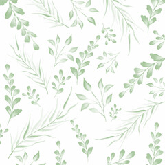 Hand painted watercolour leaf pattern design