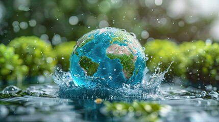 World water day concept, idea of saving water and protecting world environment