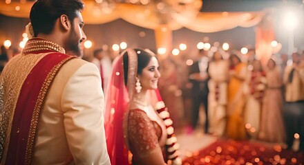Indian couple at a wedding.