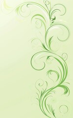 Elegant green swirls graphic with a delicate and refreshing design
