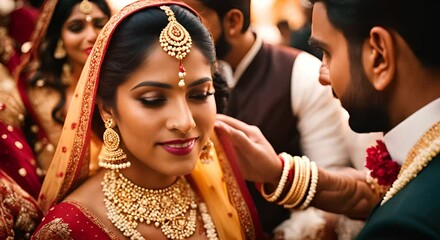 Indian couple at a wedding.