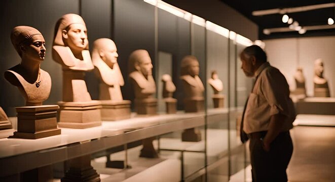 Archaeologist in a museum.