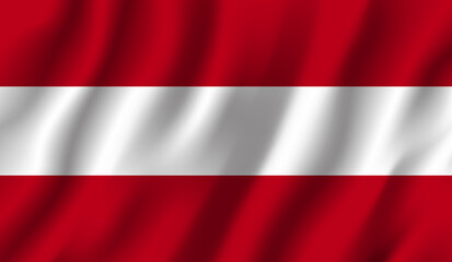 Austria National Flag waving Austria flag 3d