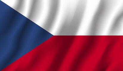 Czech Republic National Flag waving czech flag 3d