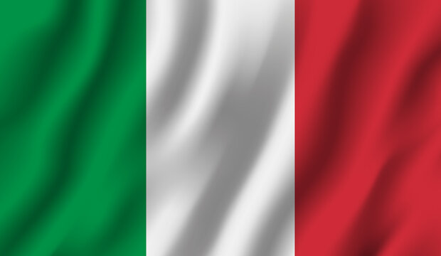 Italy National Flag waving Italian flag 3d