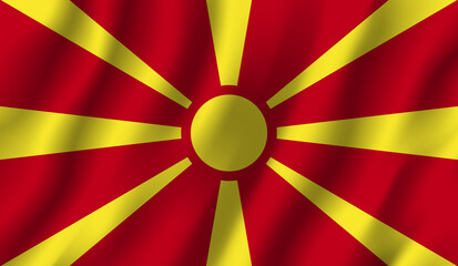 Macedonia National Flag waving flag 3d