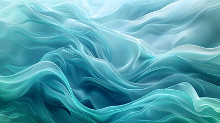 Obraz premium An abstract background with a serene, underwater theme. Use shades of blue and green, with flowing, wave-like patterns to create a tranquil, aquatic atmosphere.