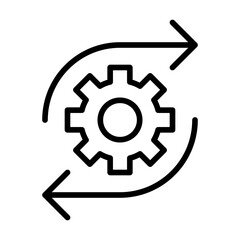 Optimize icon. Gear with arrow