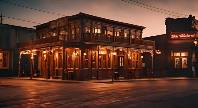 Tavern in a far west town.