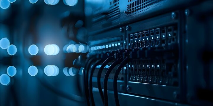 Electrical switchgear for control and distribution in dark blue color. Concept Electrical Switchgear, Dark Blue, Control & Distribution, Industrial Equipment