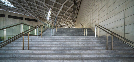 Empty Stairway Inside Contemporary Convention Center