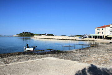 view on the sea of  cozy town Pakostane, Croatia