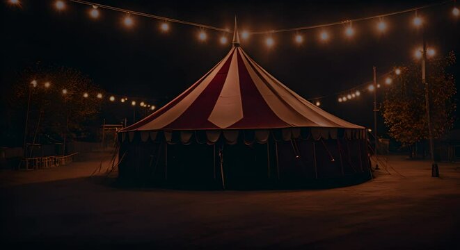 Colorful tent of a circus.