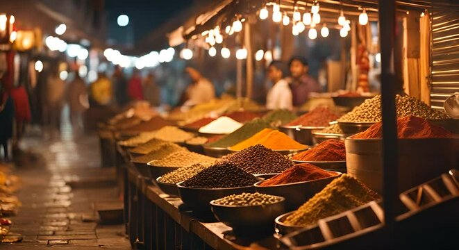 Spice market in India.