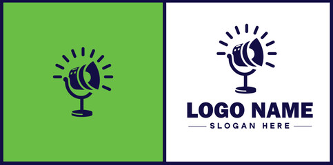 studio light icon Photography light Studio lamp Lighting fixture flat logo sign symbol editable vector