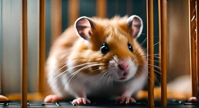 Hamster in a hamster wheel.