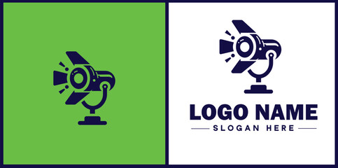 studio light icon Photography light Studio lamp Lighting fixture flat logo sign symbol editable vector