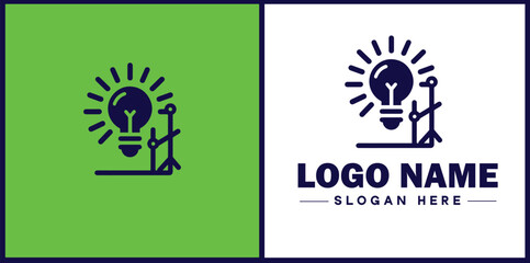 studio light icon Photography light Studio lamp Lighting fixture flat logo sign symbol editable vector